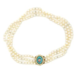 Collier de chien in perle e oro giallo 18kt