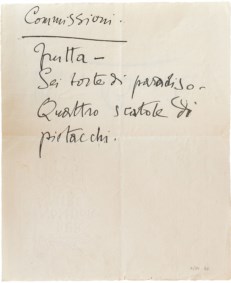 Gabriele D'Annunzio, principe di Montenevoso - breve nota del vate di argomento alimentare