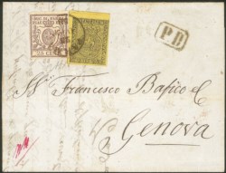 Antichi Stati Italiani - Parma - Lettera con affrancatura mista (1 + 10)