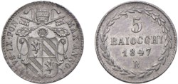 PIO IX, Giovanni Maria Mastai-Ferretti (1846-1870) - 5 baiocchi 1847, an. I, Bologna.