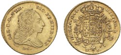 NAPOLI - CARLO DI BORBONE (1734-1759) - 6 ducati 1749, var.