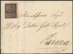 Antichi Stati Italiani - Parma - Lettera con c.15 rosa angolo di foglio