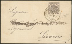 Antichi Stati Italiani - Modena - Letterina da Massa Carrara 14.3.1860<br>Affrancata con 2