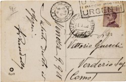 Luigi Pirandello - Cartolina postale autografa indirizzata al grande compositore Vittorio Gnecchi