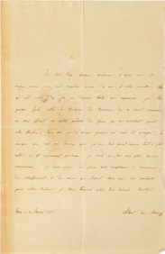 Carlo Alberto di Savoia - Lettera indirizzata alla principessa di Beauffremont