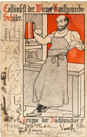 Gustav Klimt - Cartolina indirizzata al dottor Otto Conrad con la firma autografa del grande artista austriaco sul lato lungo di sinistra