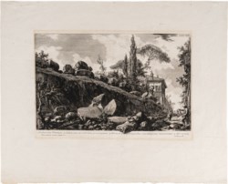 Giovanni Battista Piranesi (Mogliano Veneto (?), 1720 - Roma 1778) - Rudera viae Flaminiae dalla serie Campus Martius Antiquae Urbis