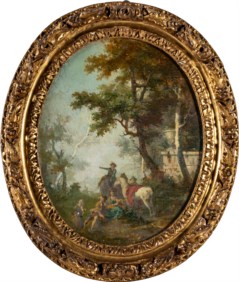 Nicola Arduino (Grugliasco, 1887 - Torino, 1972) - Scena galante nel parco