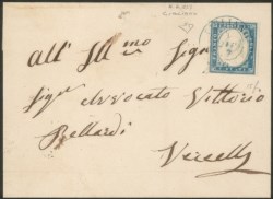 Antichi Stati Italiani - Sardegna - Lettera da Cigliano 4.6.57 (azzurro)