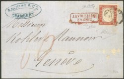 Antichi Stati Italiani - Sardegna - Lettera da Chambery 25.9.55