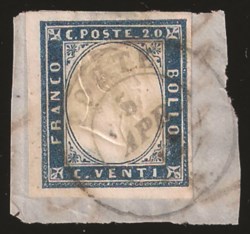 Antichi Stati Italiani - Sardegna - Annullamenti - Doppio cerchio PORTE/R 5 APR.62