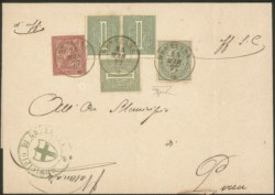 Regno - Vittorio Emanuele II - Coppia del 1 cent verde oliva + 1 cent verde bronzo (T14 + T14b) + 2 cent e 5 cent (T15 + T16)