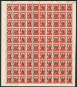 Trieste  - Trieste AMG FTT - 1948 - Bellissimo foglio di 100 esemplari del 10 lire Democratica (11)