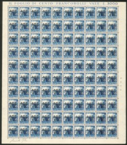 Trieste  - Trieste AMG FTT - 1948 - Splendido foglio di 100 esemplari del 30 lire Democratica (15)