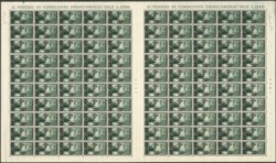 Trieste  - Trieste AMG FTT - 1950 - Bellissimo foglio doppio di 100 esemplari del 25 lire Democratica (65)