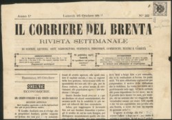 Antichi Stati Italiani - Lombardo Veneto - Segnatasse giornali - Giornale Corriere del Brenta del 16.10.65