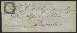 Antichi Stati Italiani - Lombardo Veneto - Annullamenti - Lettera con Sardegna c.20 azzurro (15C)