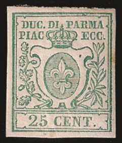 Antichi Stati Italiani - Parma - Prove d'Archivio - Prova c.25 verde (P2)