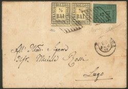 Antichi Stati Italiani - Romagne - Coppia del 1/2 bai + 3 bai verde (1 + 4)