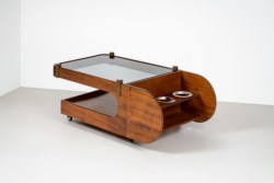 Tavolino bar in legno e alluminio