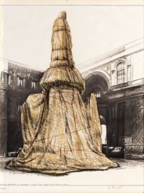 Wrapped monument to Leonardo (project for Piazza della Scala, Milano)