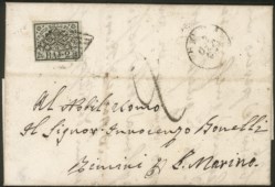 Antichi Stati Italiani - Stato pontificio - Lettera affrancata con 2 baj