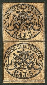 Antichi Stati Italiani - Stato pontificio - 1852 - 3 baj (4Aca)