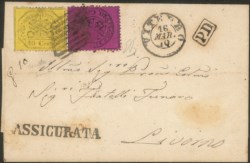 Antichi Stati Italiani - Stato pontificio - Lettera assicurata da Viterbo 16 MAR.70