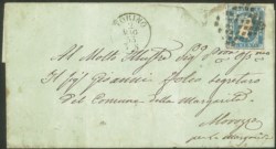 Antichi Stati Italiani - Sardegna - Lettera affrancata con 20 cent azzurro chiaro (2f cat.2100)