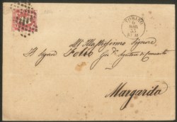 Antichi Stati Italiani - Sardegna - Lettera affrancata con 40 cent rosa carminio prima emissione (3 cat.45000)