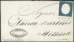 Antichi Stati Italiani - Sardegna - 1855 - 20 cent azzurro non annullato