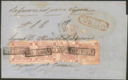 Antichi Stati Italiani - Napoli - Lettera del 5 marzo 1858 da Vallo per Genova con 1 gr. rosa chiaro