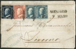 Antichi Stati Italiani - Sicilia - Lettera con affrancatura tricolore