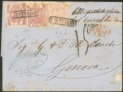 Antichi Stati Italiani - Napoli - Lettera con affrancatura tricolore