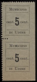 Occupazioni I guerra mondiale - Municipio di Udine - 5 cent (1f)