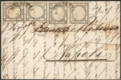 Antichi Stati Italiani - Province Napoletane - Lettera affrancata con una coppia verticale