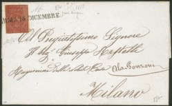 Antichi Stati Italiani - Parma - Lettera affrancata con 25 cent bruno rosso (8)