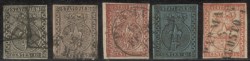 Antichi Stati Italiani - Parma - 1852/1855 - Lotto di cinque valori