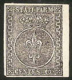 Antichi Stati Italiani - Parma - 1852 - Fresco esemplare del 10 cent bianco (2)