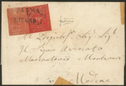 Antichi Stati Italiani - Parma - Lettera con due esemplari del 15 cent vermiglio (7)