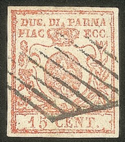 Antichi Stati Italiani - Parma - 1859 - 15 cent vermiglio (9)
