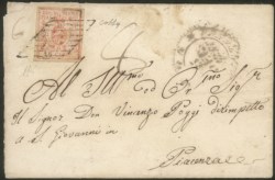 Antichi Stati Italiani - Parma - Lettera affrancata con 15 cent vermiglio (9)