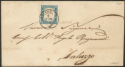 Antichi Stati Italiani - Sardegna - Annullamenti - Bell'esemplare del 20 cent (15A)