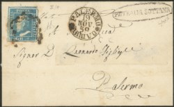 Antichi Stati Italiani - Sicilia - Bell'esemplare del 2 grana azzurro verdastro (8b)