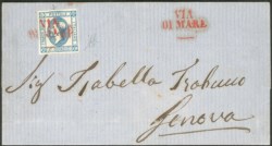 Regno - Vittorio Emanuele II - Lettera da Sorrento a Genova il 3.7.1863