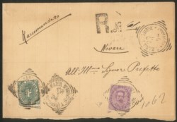 Regno - Umberto I - Lettera raccomandata da S. Maria Maggiore (Novara) 28.11.94