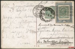 Regno - Vittorio Emanuele III - Cartolina affrancata con due 5 cent Leoni (81)