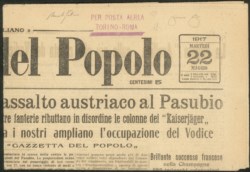 Regno - Vittorio Emanuele III - Posta Aerea e Aerogrammi - 1917 - Per Posta Aerea Torino Roma (Violetto lineare su due righe)