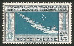 Regno - Vittorio Emanuele III - Posta Aerea e Aerogrammi - 1930 - 7,70 lire Balbo (25)