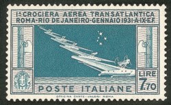 Regno - Vittorio Emanuele III - Posta Aerea e Aerogrammi - 1930 - 7,70 lire Crociera Transatlantica (25)